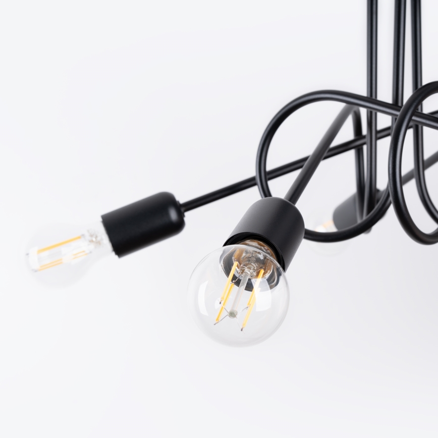 Nadgradni luster LOOP 5xE27/15W/230V crna