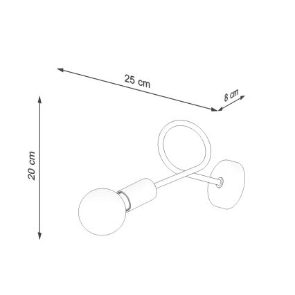Zidna lampa LOOP 1xE27/15W/230V sjajni krom