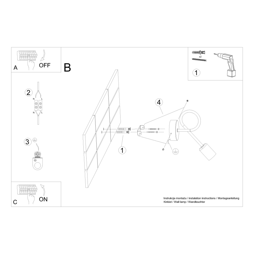 Zidna lampa LOOP 1xE27/15W/230V sjajni krom