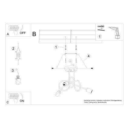 Nadgradni luster LOOP 3xE27/15W/230V sjajni krom