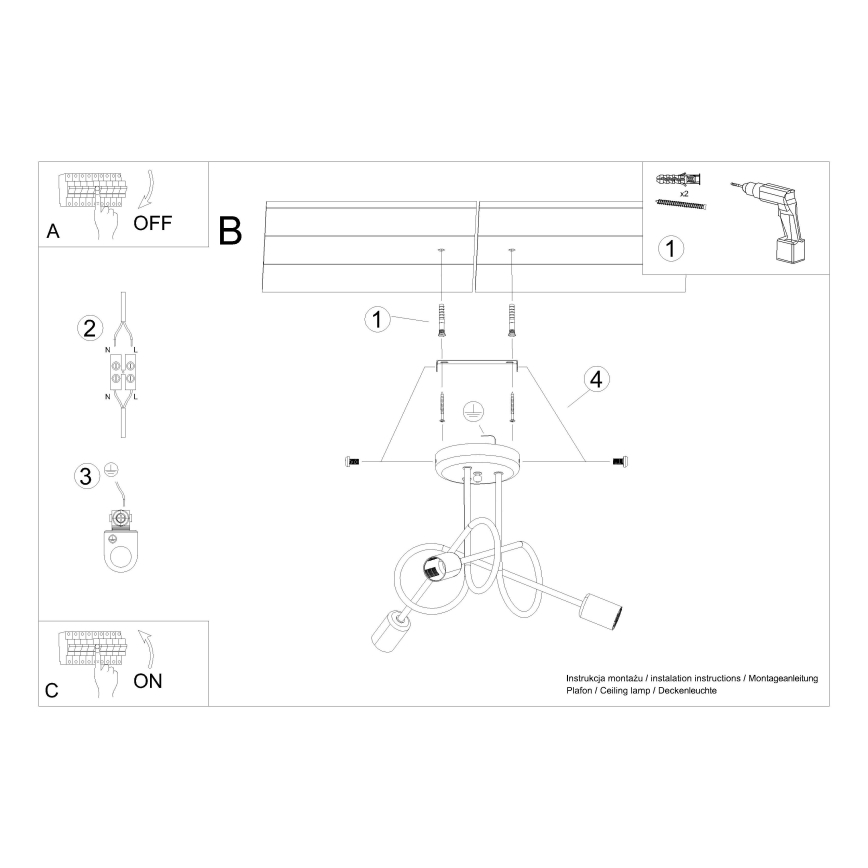 Nadgradni luster LOOP 3xE27/15W/230V sjajni krom