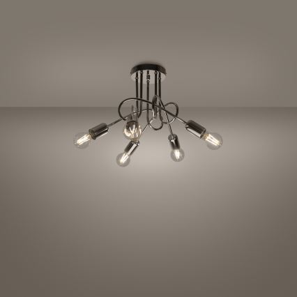 Nadgradni luster LOOP 5xE27/15W/230V sjajni krom