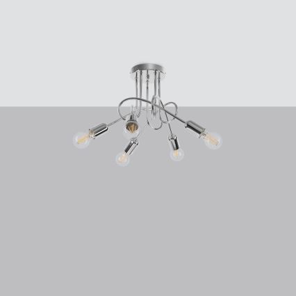 Nadgradni luster LOOP 5xE27/15W/230V sjajni krom