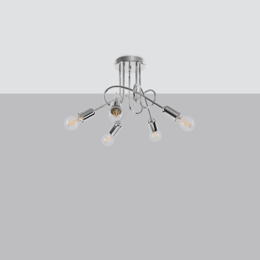 Nadgradni luster LOOP 5xE27/15W/230V sjajni krom