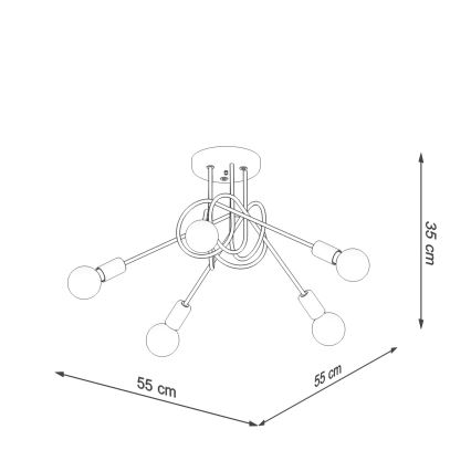 Nadgradni luster LOOP 5xE27/15W/230V sjajni krom