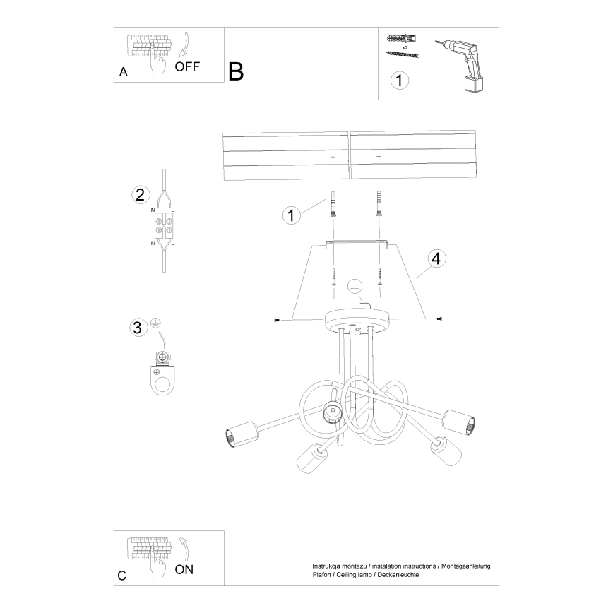 Nadgradni luster LOOP 5xE27/15W/230V sjajni krom