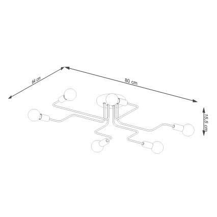 Nadgradni luster VECTOR 6xE27/15W/230V bijela