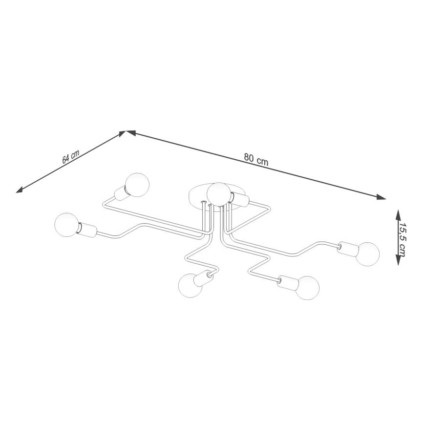 Nadgradni luster VECTOR 6xE27/15W/230V bijela