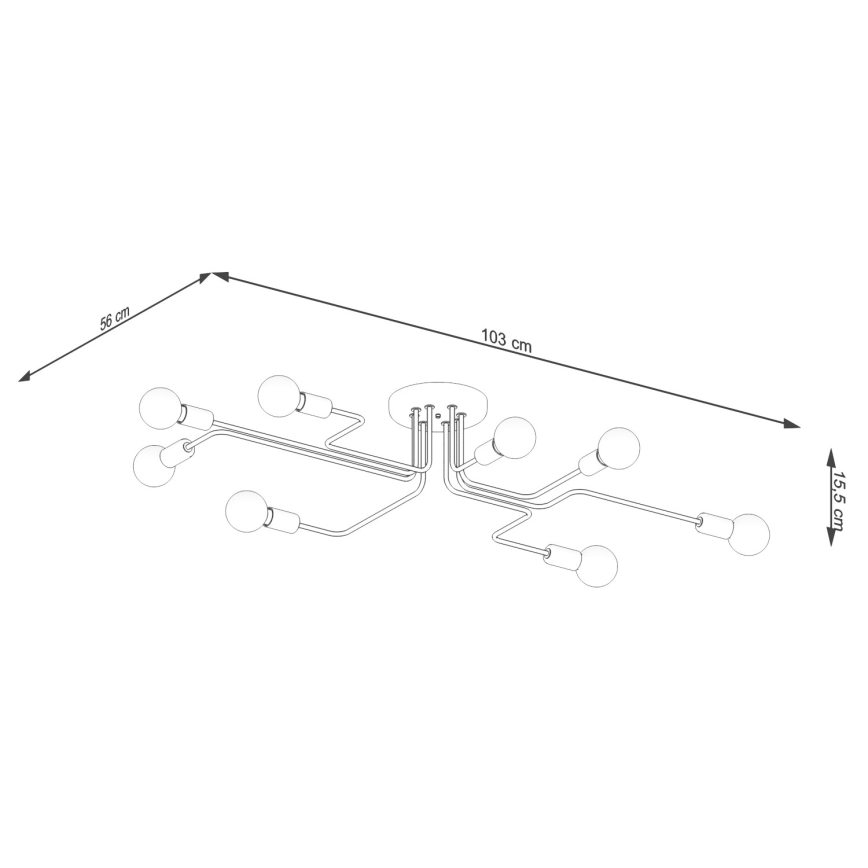 Nadgradni luster VECTOR 8xE27/15W/230V bijela