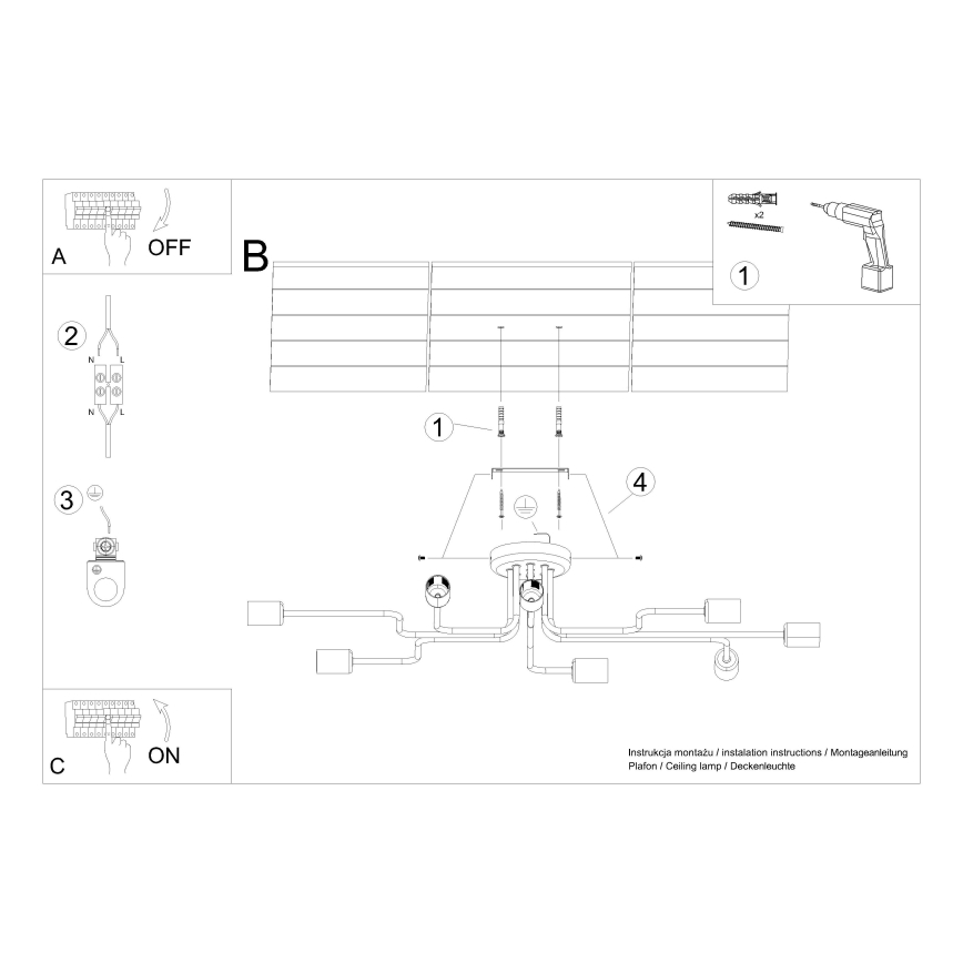 Nadgradni luster VECTOR 8xE27/15W/230V bijela