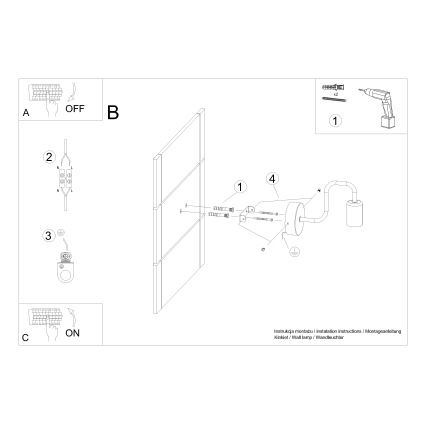 Zidna lampa VECTOR 1xE27/15W/230V crna