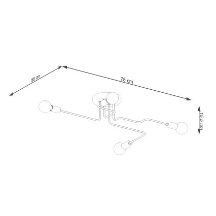 Nadgradni luster VECTOR 4xE27/15W/230V crna