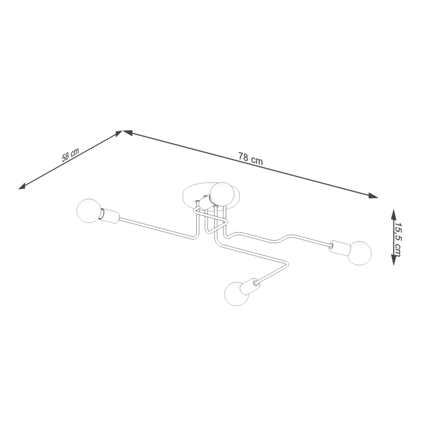 Nadgradni luster VECTOR 4xE27/15W/230V crna