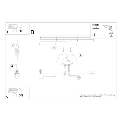 Nadgradni luster VECTOR 4xE27/15W/230V crna