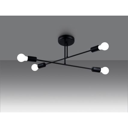 Viseći luster NORAH 4xE27/15W/230V crna