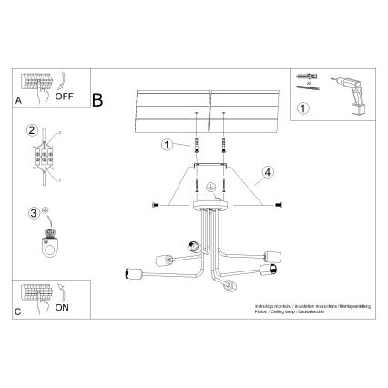 Viseći luster NORAH 6xE27/15W/230V crna