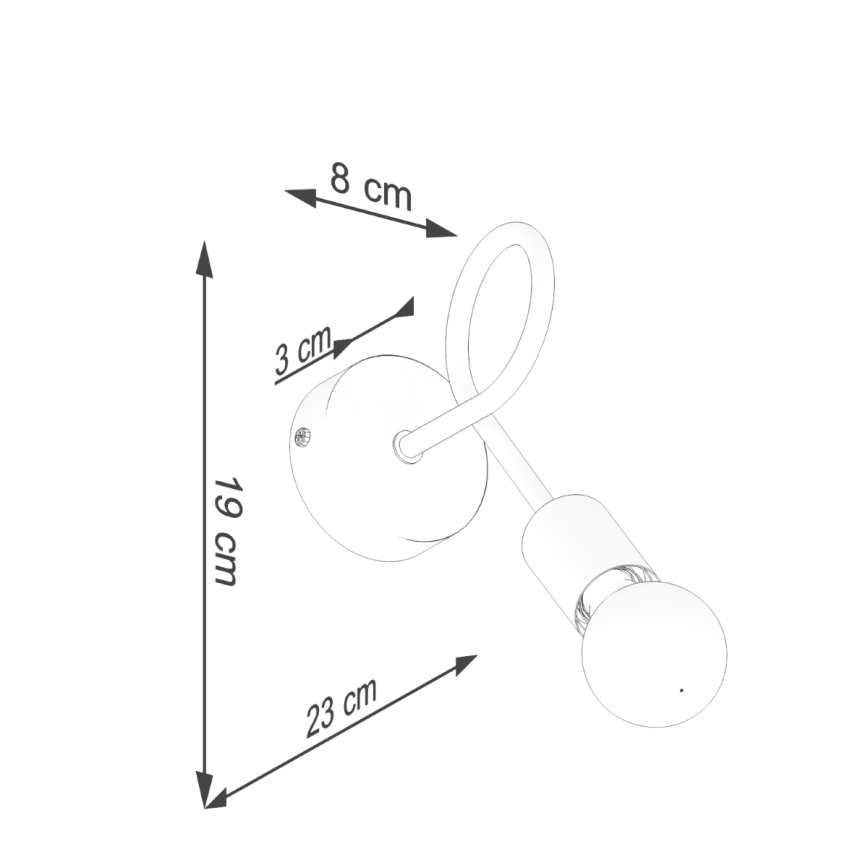 Zidna lampa LEVAR 1xE27/15W/230V crna