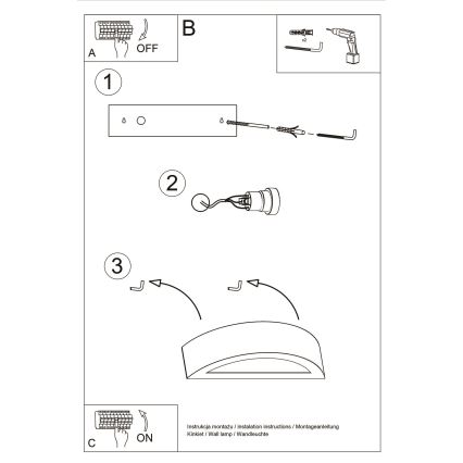 Zidna svjetiljka ATENA 1xE27/15W/230V 20 cm bijela