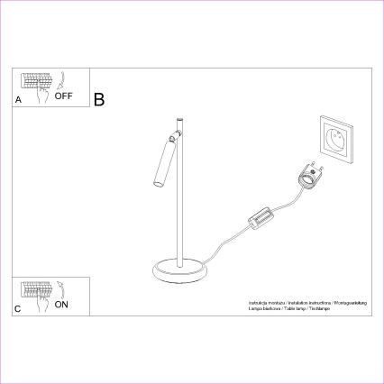 Stolna lampa PASTELO 1xG9/8W/230V crna