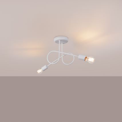 Nadgradni luster LOOP 2xE27/15W/230V bijela
