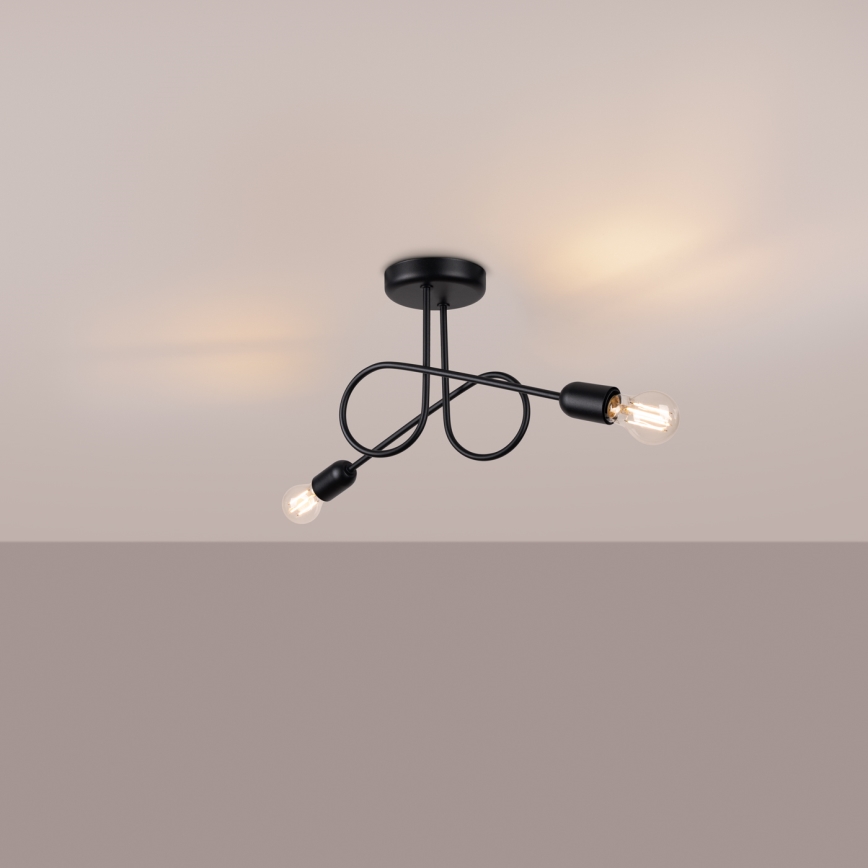 Nadgradni luster LOOP 2xE27/15W/230V crna