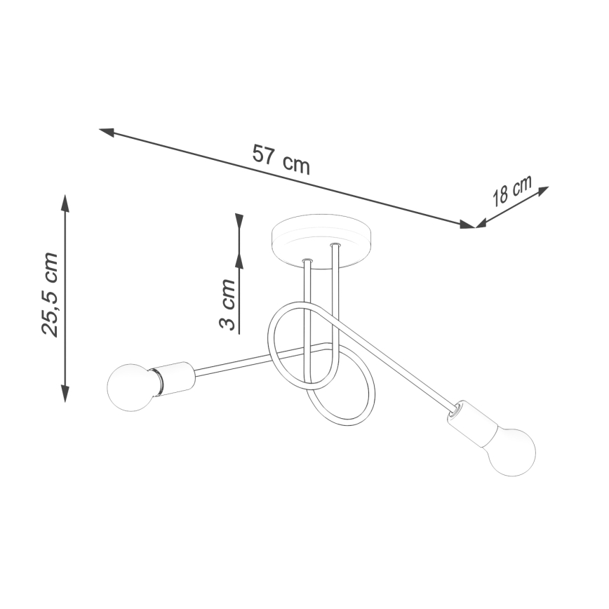 Nadgradni luster LOOP 2xE27/15W/230V crna