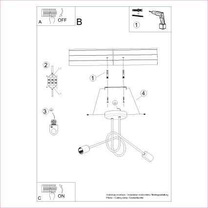 Nadgradni luster LOOP 2xE27/15W/230V crna