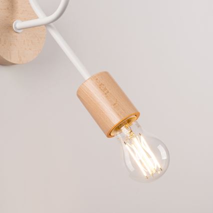 Zidna lampa EMBER 1xE27/15W/230V bijela/bež/bukva