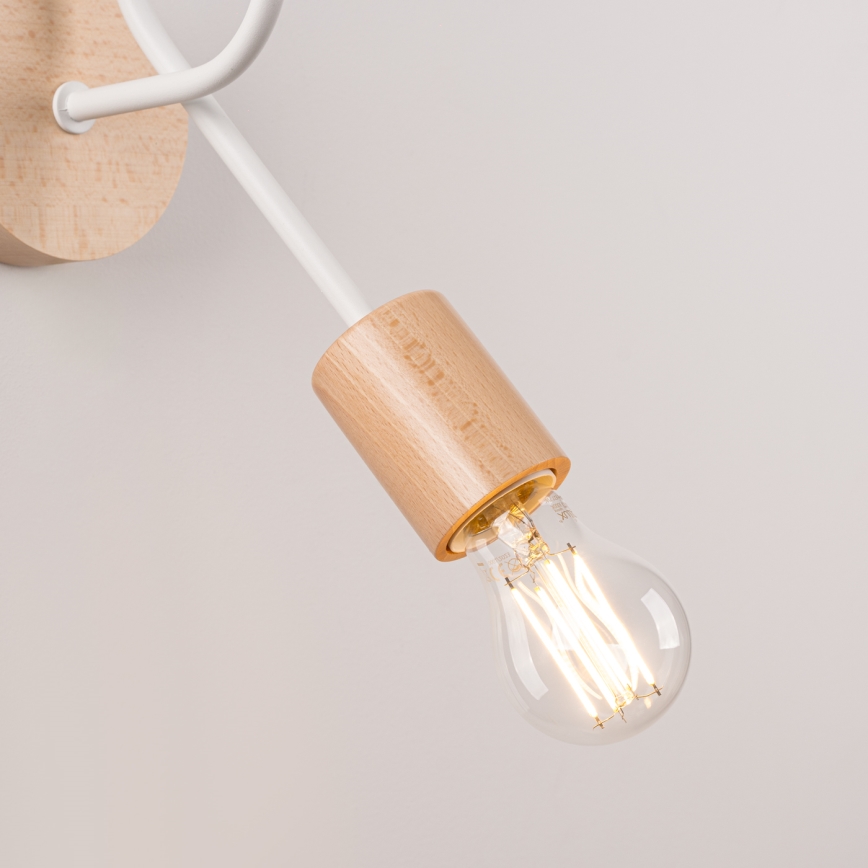 Zidna lampa EMBER 1xE27/15W/230V bijela/bež/bukva