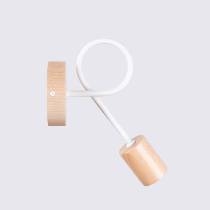 Zidna lampa EMBER 1xE27/15W/230V bijela/bež/bukva