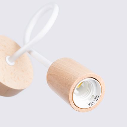 Zidna lampa EMBER 1xE27/15W/230V bijela/bež/bukva