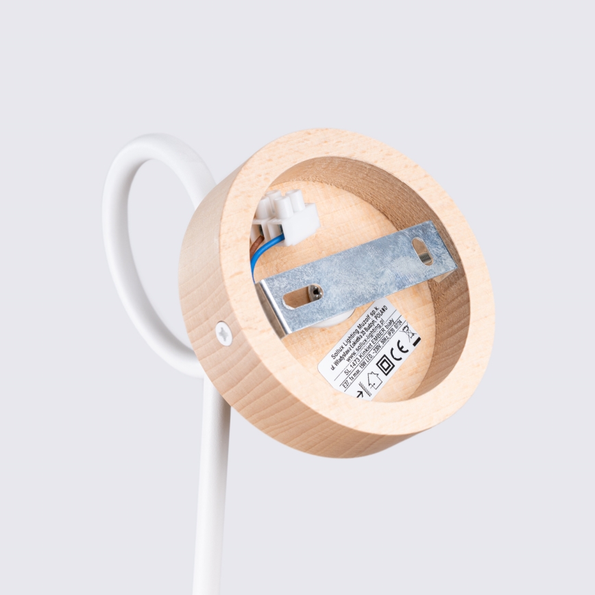 Zidna lampa EMBER 1xE27/15W/230V bijela/bež/bukva
