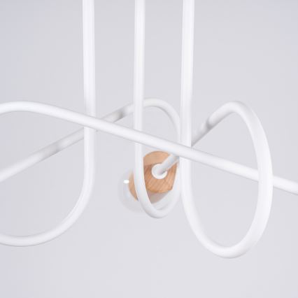 Nadgradni luster EMBER 3xE27/15W/230V bijela/bež/bukva