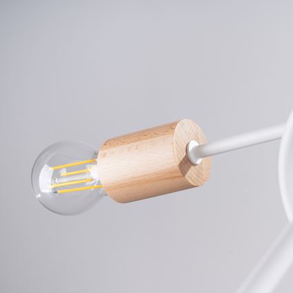 Nadgradni luster EMBER 5xE27/15W/230V bijela/bež/bukva