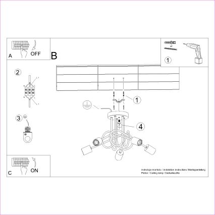 Nadgradni luster EMBER 5xE27/15W/230V crna/bež/bukva