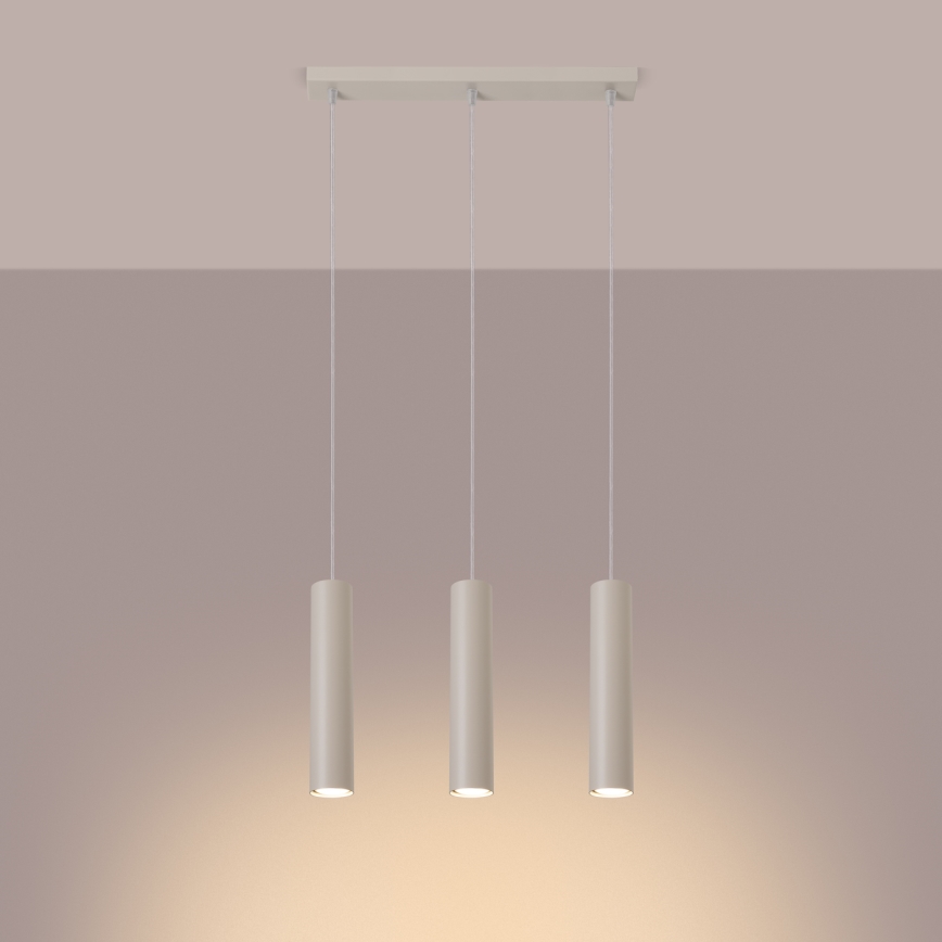 Luster na sajli LAGOS 3xGU10/10W/230V krem