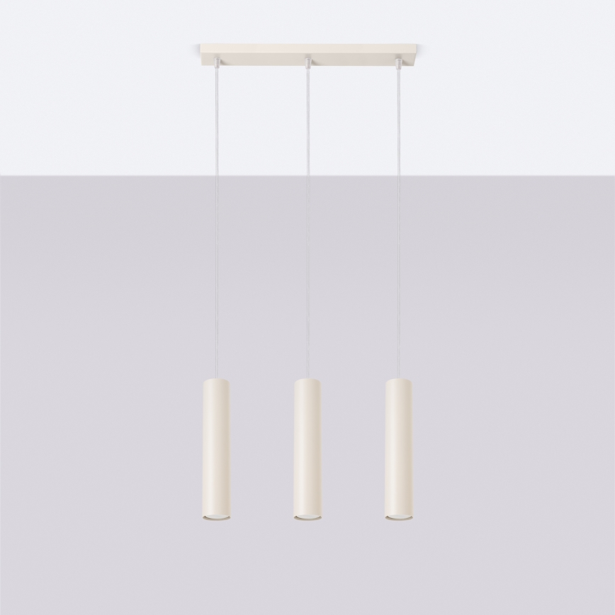 Luster na sajli LAGOS 3xGU10/10W/230V krem
