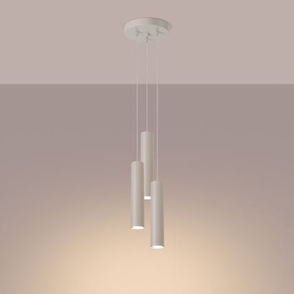 Luster na sajli LAGOS 3xGU10/10W/230V krem