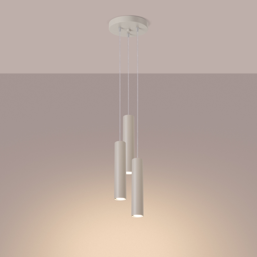 Luster na sajli LAGOS 3xGU10/10W/230V krem