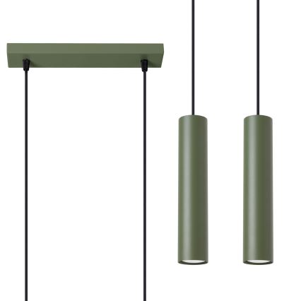 Luster na sajli LAGOS 2xGU10/10W/230V zelena