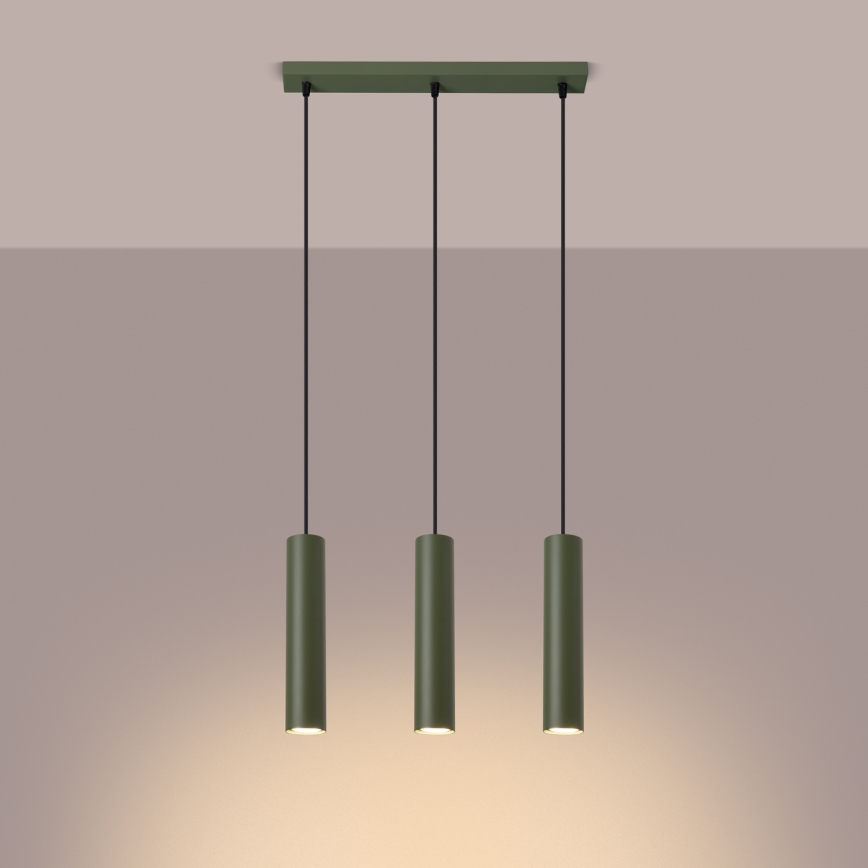 Luster na sajli LAGOS 3xGU10/10W/230V zelena