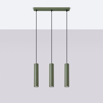 Luster na sajli LAGOS 3xGU10/10W/230V zelena