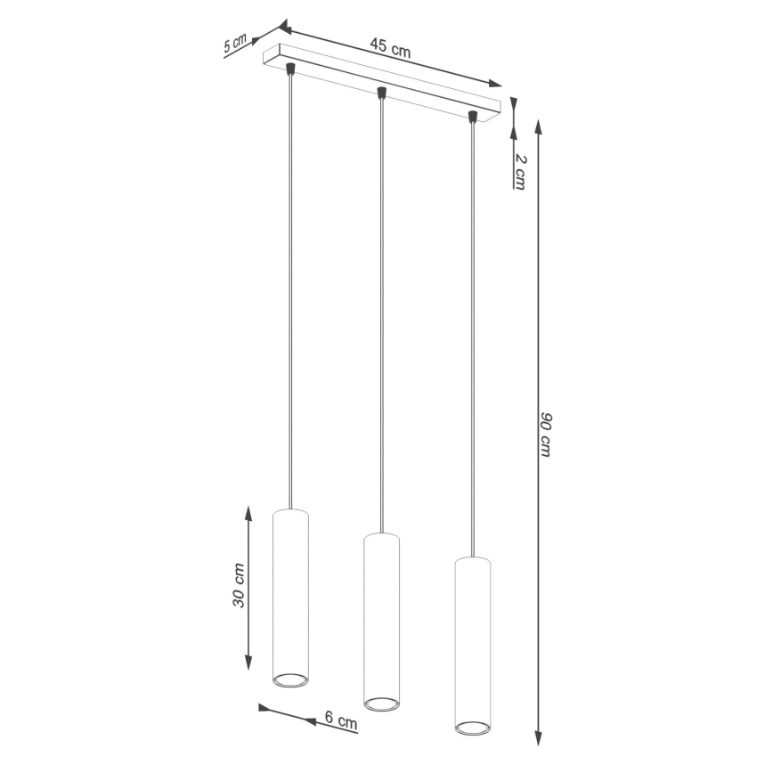 Luster na sajli LAGOS 3xGU10/10W/230V zelena