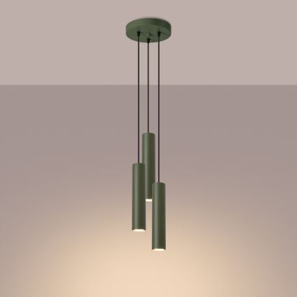 Luster na sajli LAGOS 3xGU10/10W/230V zelena