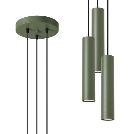 Luster na sajli LAGOS 3xGU10/10W/230V zelena
