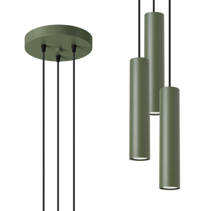 Luster na sajli LAGOS 3xGU10/10W/230V zelena