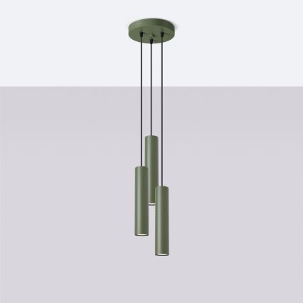 Luster na sajli LAGOS 3xGU10/10W/230V zelena