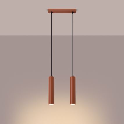 Luster na sajli LAGOS 2xGU10/10W/230V crvena