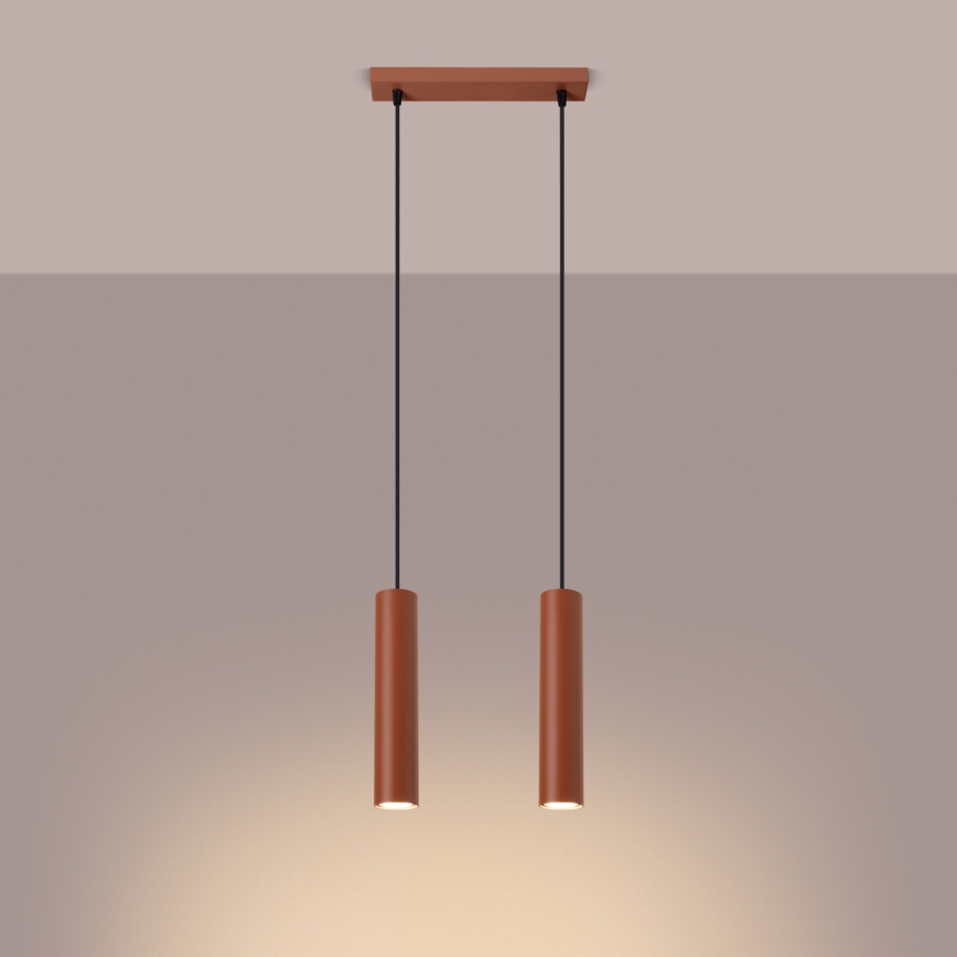 Luster na sajli LAGOS 2xGU10/10W/230V crvena