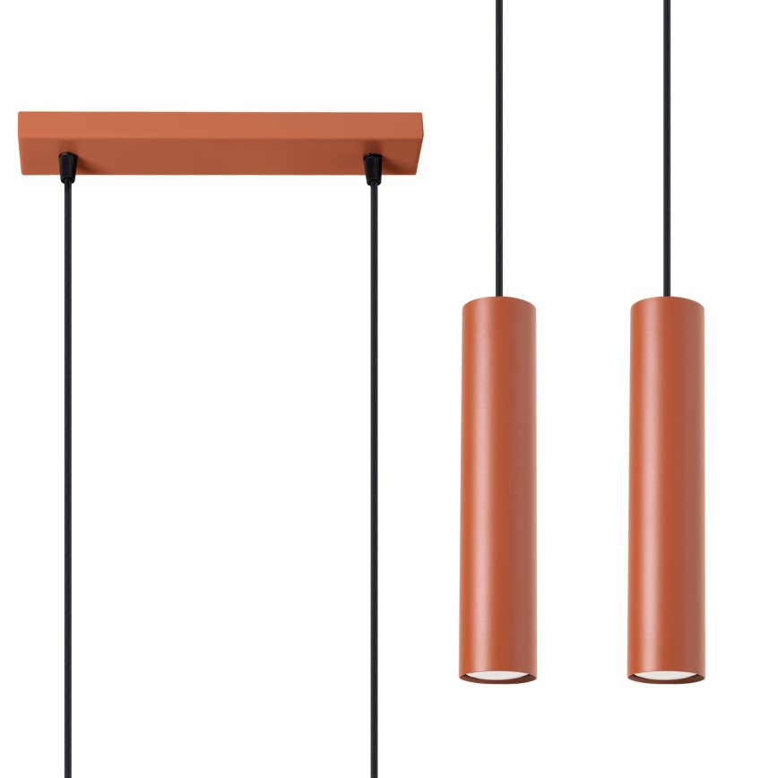 Luster na sajli LAGOS 2xGU10/10W/230V crvena